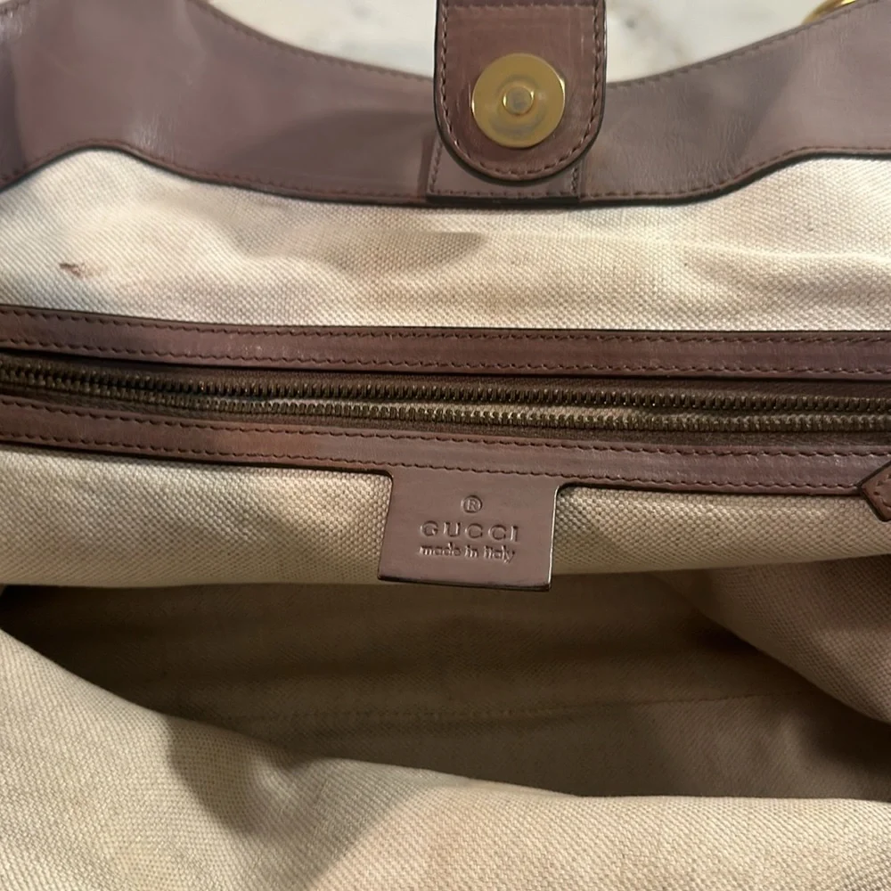 GUCCI Nude leather shopper bag - Picture 9 of 16